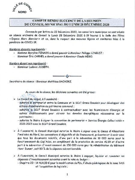 Compte rendu succinct Compte rendu succinct